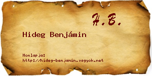 Hideg Benjámin névjegykártya