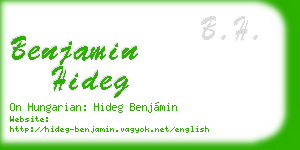benjamin hideg business card