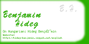 benjamin hideg business card